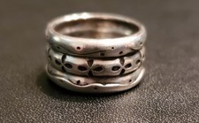Sterling Silver 925 Vintage Floral Patterned Ring size 6
