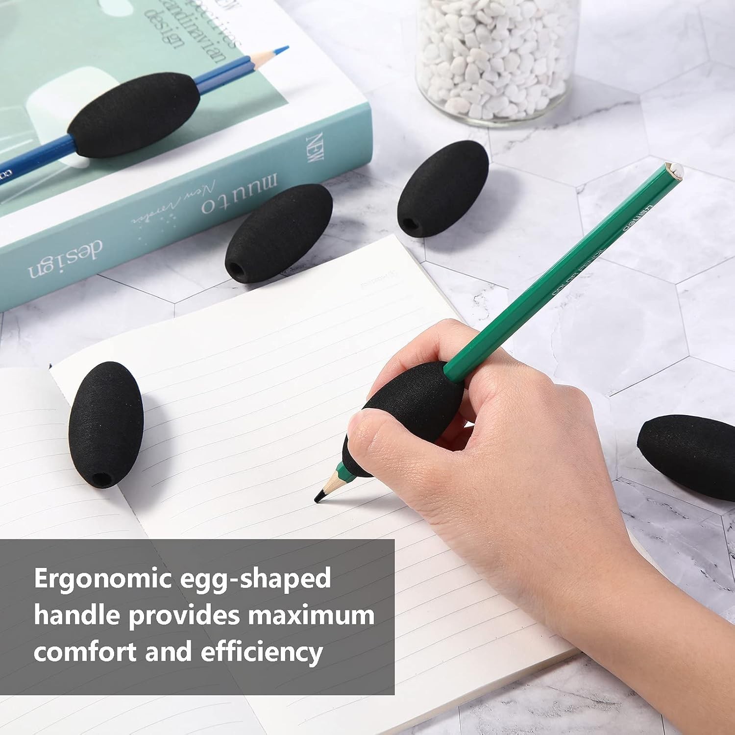 Zonon Writing Aid Trainer for Adults Foam Egg Grips Pen Cushioned Holders Writin