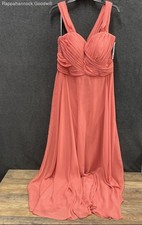Dessy Collection Women's Gown Formal Dress Rouge Ruched Chiffon 2970 NWT Sz 18