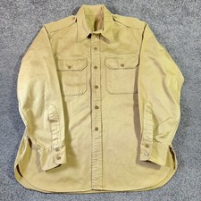 Vintage US Military Khaki Twill Shirt 16 Korea Army Utility USA Made 1952 Dated