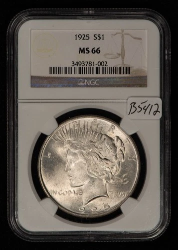 1925 $1 Silver Peace Dollar - NGC MS 66 - SKU-B5412