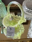 Fenton Glass Lot Of 3 :  2 Bells And Basket