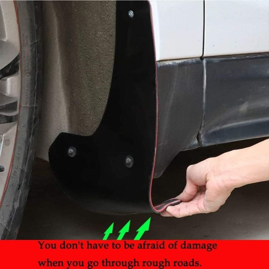 4 pcs Soft Material Automotive Car Mud Flaps Universal Fit Black Splash Sports