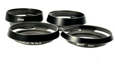 Unbranded 43mm Screw-In Metal Lens Hood Shades Lot of 4 Hoods