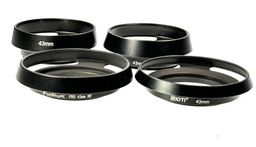 Unbranded 43mm Screw-In Metal Lens Hood Shades Lot of 4 Hoods
