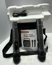 K9-M Portable Karaoke Machine Bluetooth Speaker 15W with 2 Wireless Microphones