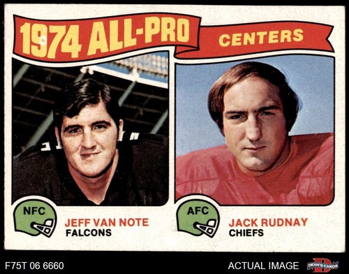 1975 Topps #204 Jeff Van Note All-Pro Centers Falcons / Chiefs 5.5 ...