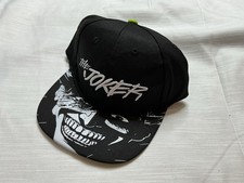 The JOKER Embroidered Snap Back Hat Flat Bill Graphic Batman OSFM Black Kids