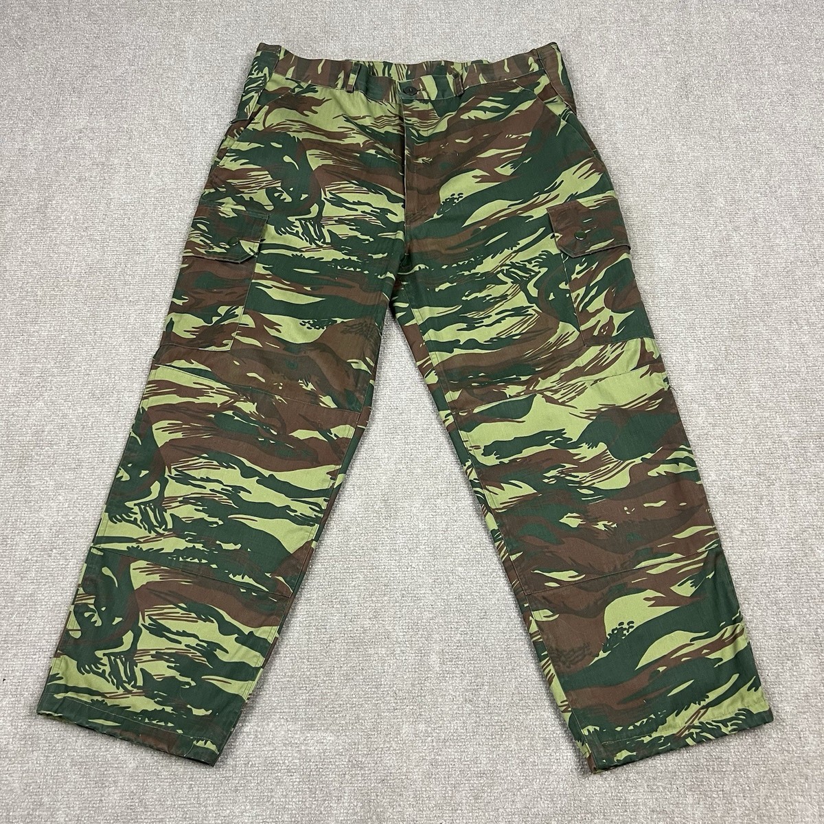Vintage French Military Lizard Camo HBT Cargo Field Pants Mens