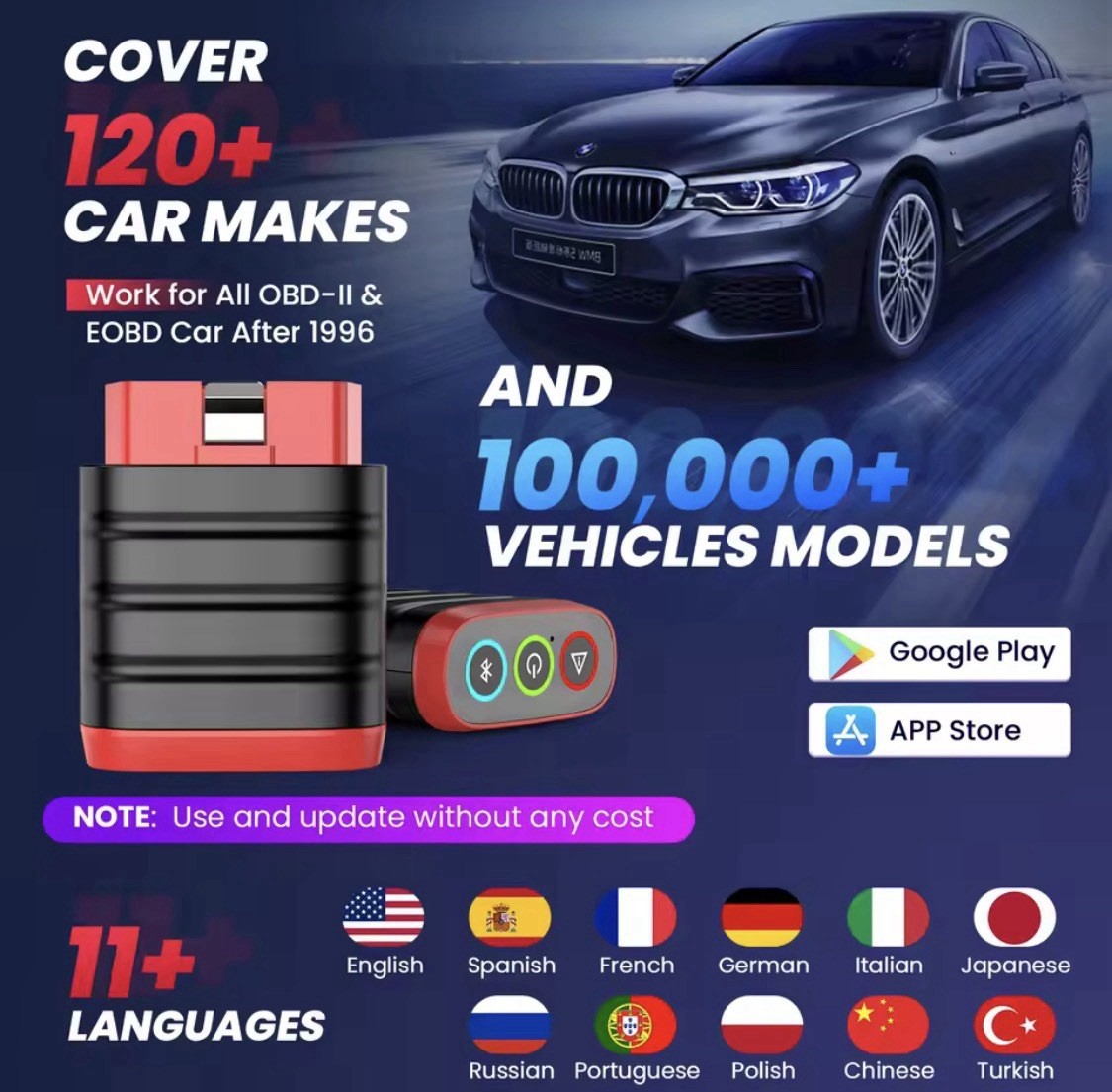 Interface de Diagnostic Automobile THINKDIAG Mini OBD2 Bluetooth Toutes Marques de Voitures