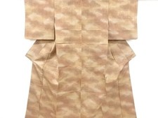 7113975: JAPANESE KIMONO / ANTIQUE KIMONO / SILK / FUSHI TSUMUGI / WOVEN ASANOHA