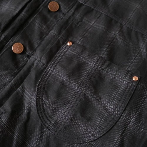 EVISU YAMANE 1ST Type Shadow Check Tracker Jacket Size 38 M Black Made in Japan image 4