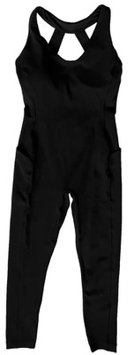 ATHLETA Transcend Bodysuit Black Sleeveless Jumpsuit 534799 Womens XS  **NEW**