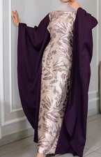 Elegant Floral Jacquard Dress Woman– Adjustable Fit (with inner waist tie)