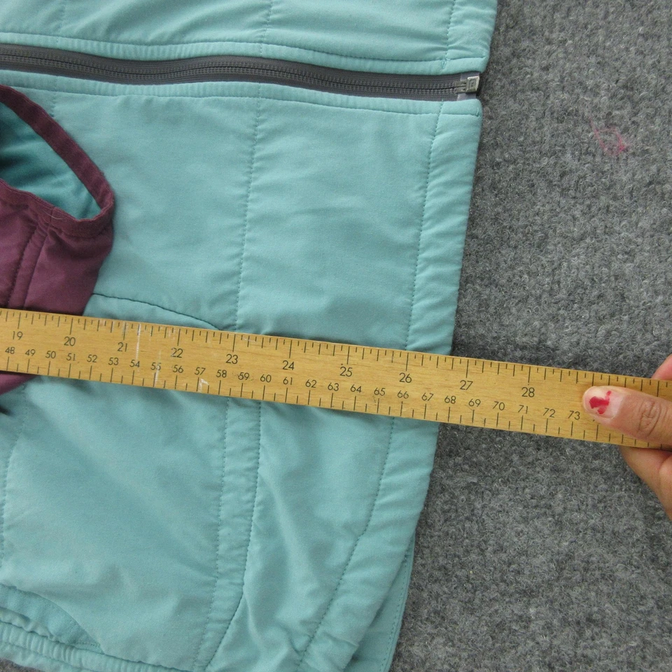 Chaqueta para mujer The North Face XL colorblock azul azulado con capucha aislada cremallera completa Foto 3 de 4