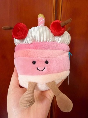 Jellycat Amuseable Fluffy Pink Cheri Cake Plush Doll Gift Kids Toy