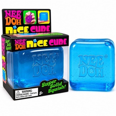 Nee Doh Nice Cubes Ice Cube Toy Fidget Super Solid Squish Blue