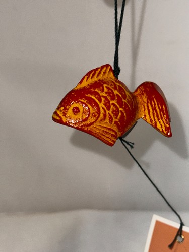 Japanese Goldfish Furin Windchime Cast Iron Temple Garden Home Patio Decor NWT - Picture 3 of 5