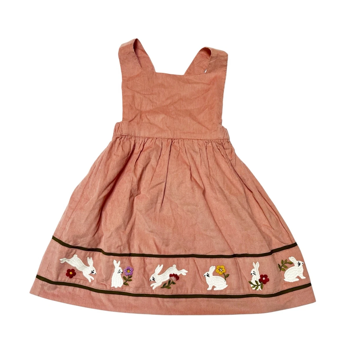 mini boden dress ebay Mini Boden Sz 3-4 Dress Dusty Pink Corduroy Appliqued Ponies Fully Lined
