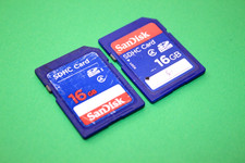 Lot of 2 Sandisk SDHC 16 GB Memory Card Class 4