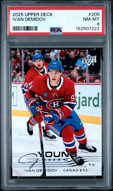 2025-26 Upper Deck Series 1 - Young Guns Ivan Demidov #205 (RC) PSA 8 NM-MT