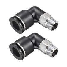 Push to Connect Tube Fittings Male Elbow 12mm Tube OD 1/4 NPT Push Fit Lock 2Pcs