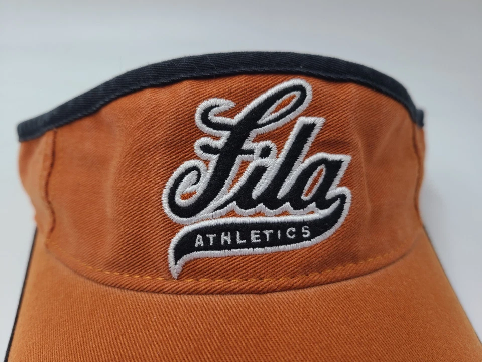 Fila Athletics Sol Golf Visera Ajustable Sombrero Gorra Algodón Hombres Mujeres Naranja Negro Foto 4 de 4