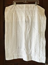 Single White Embroidered NICOLE MILLER HOME 24" x 31" Pillow Sham 100 Cotton