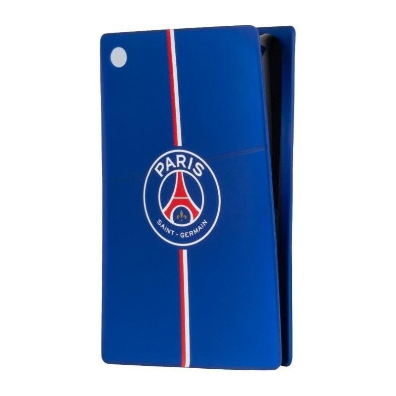 Façade PSG pour PS5 Slim : coque en silicone bleu Konix antichoc