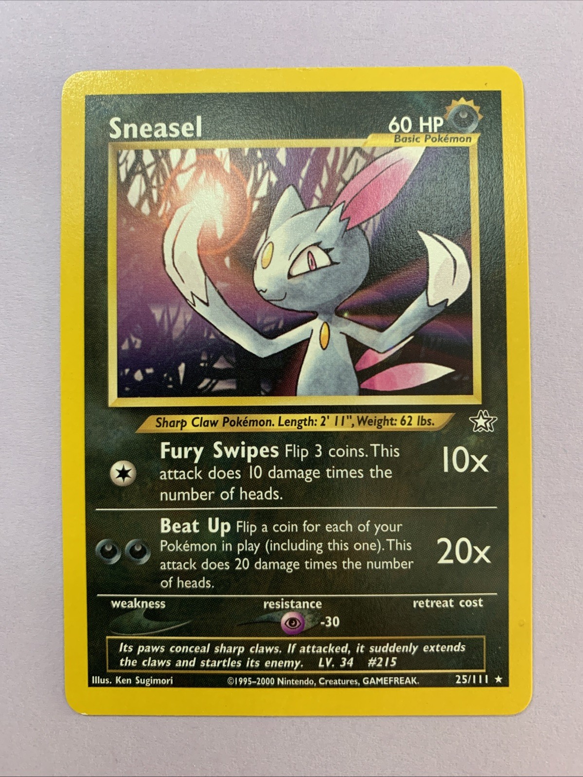 Pokémon TCG Sneasel Neo Genesis Set 25/111 Unlimited Rare
