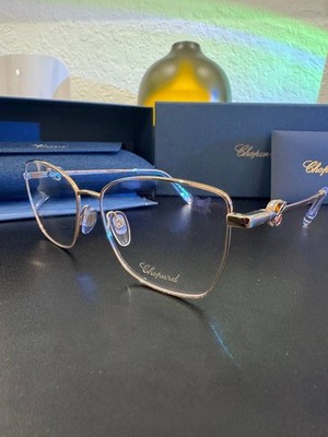 Chopard Womens Eyeglasses VCHF50S 08FC 23K Gold Plated / Demo Lens 55X16X140mm