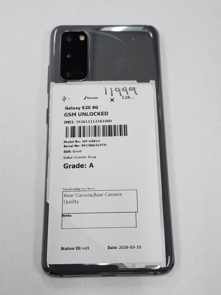DEFECTIVE - Samsung Galaxy S20 5G - 128GB - Gray - GSM Unlocked