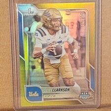 Pierce Clarkson 2025 Bowman Univ Chrome Yellow Refractor #134/350 UCLA