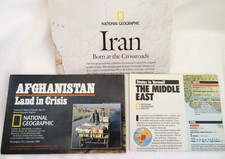 National Geographic 3 Maps Iran 2008 Afghanistan 2001 The Middle East 1991