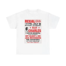 Ray Charles Graphic T Shirt Vintage Poster Unisex Heavy Cotton Tee