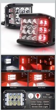 4 Inch Side Shooter Led Pod Lights Dual Strobe Red Emergency Light 60w