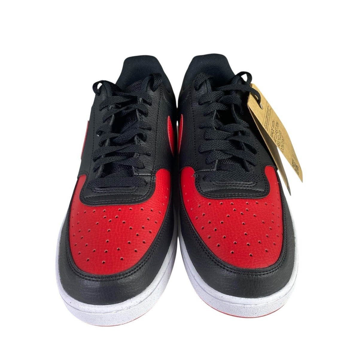 Nike Men's Court Vision Low FJ0685-010 Black Red Athletic Shoes