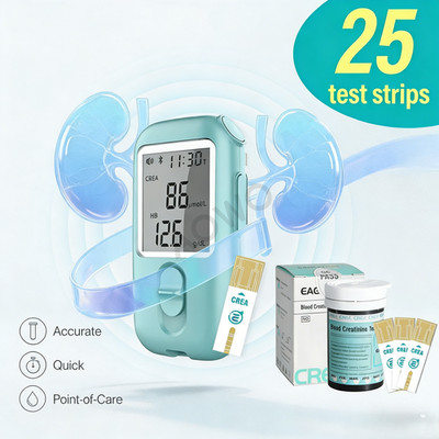 Portable Blood Creatinine Test Meter Home Kidney Function Monitor,25 Test Strips