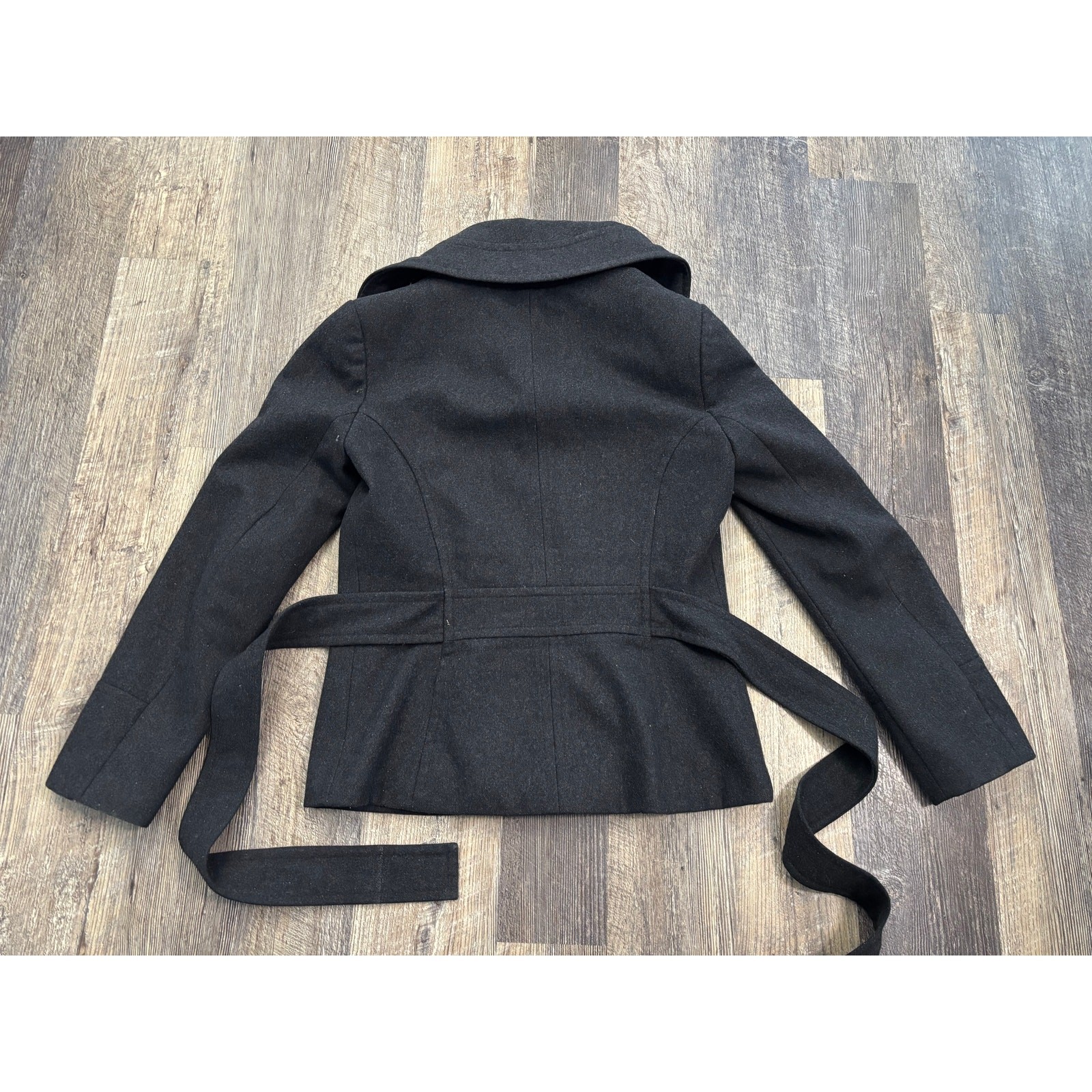 Zara Basic Womens Wool Blend Double Breasted Pea … - image 8