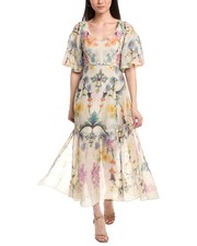 Marchesa Notte Ramie Scoop Neck Dress Women's