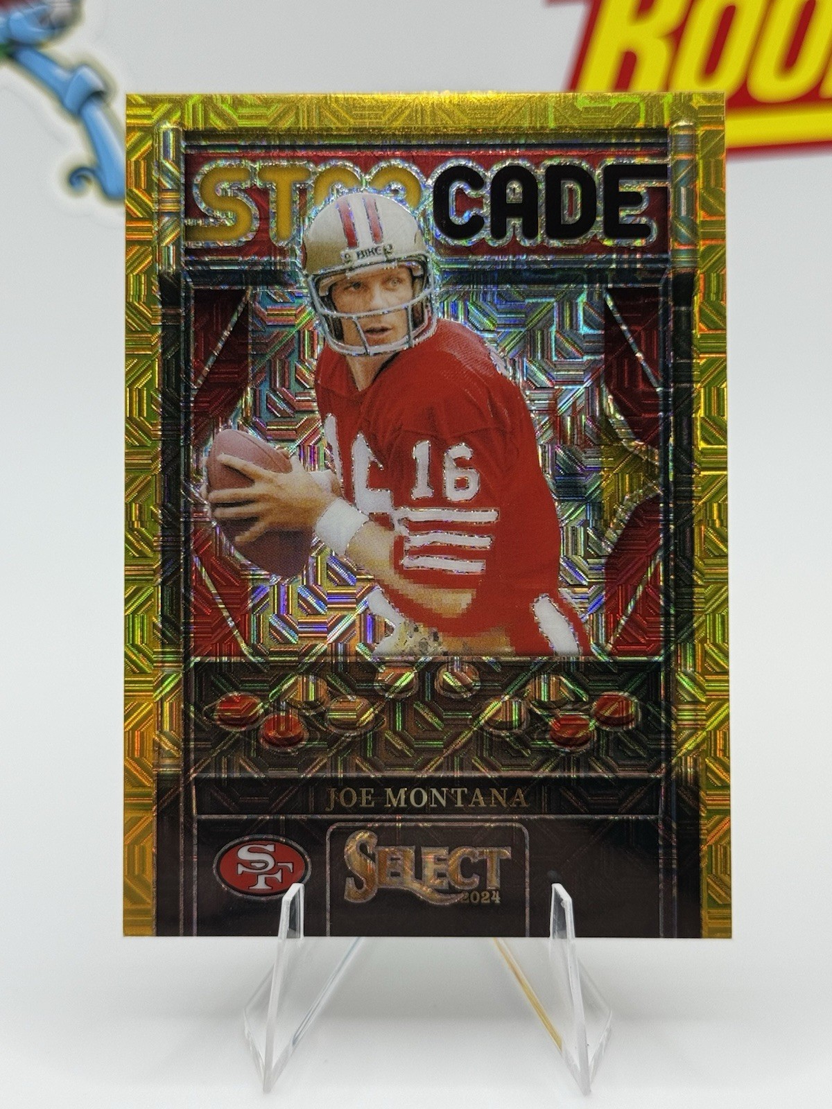 2024 Panini Select Starcade Joe Montana Case Hit Gold 04/10
