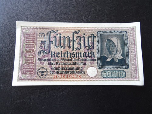 3 pcs 50 Reichsmark Genuine original banknote occupier territories 1939-1945 - Picture 7 of 8