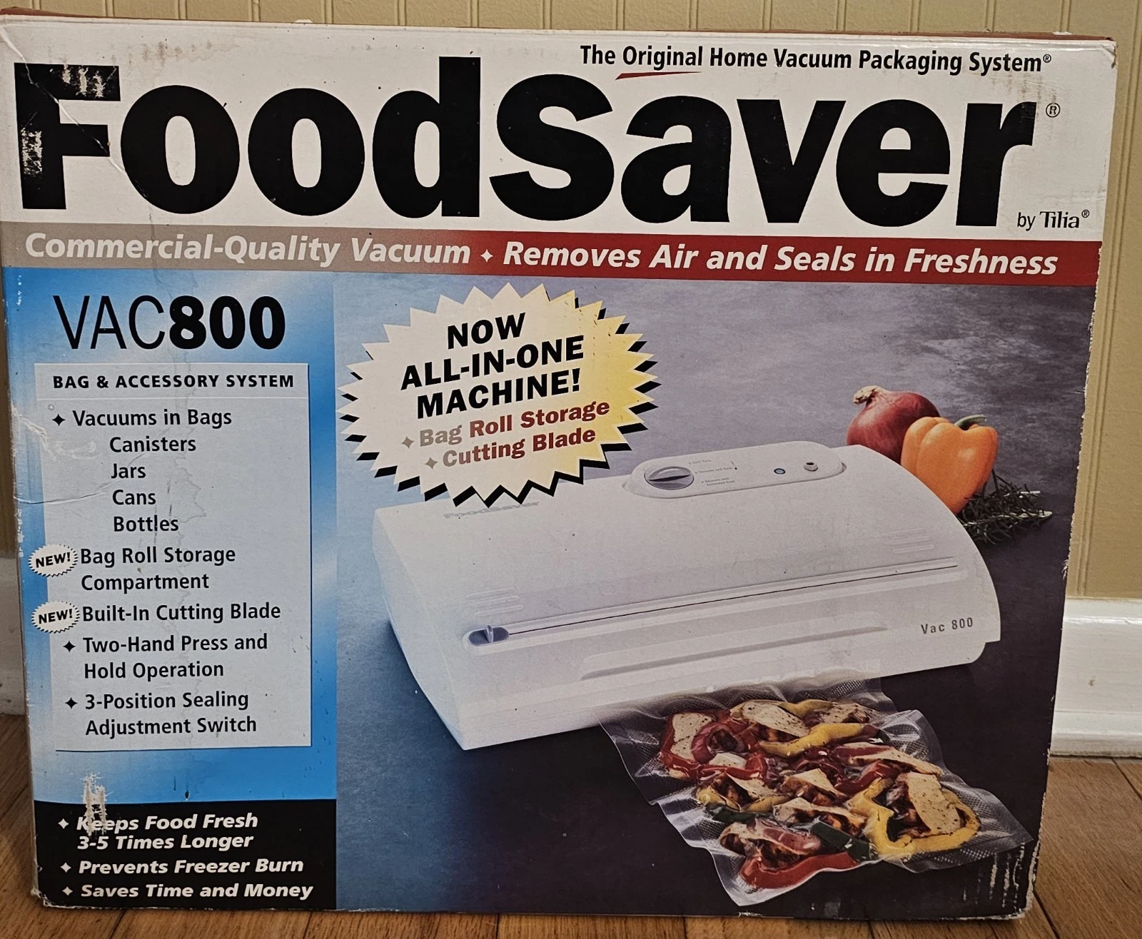 NEW Vintage 2003 FOODSAVER VAC 800 VACUUM PACKING SEALER Vhs, Container