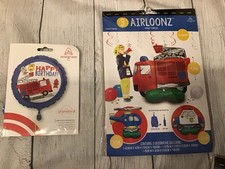 3 Airloonz Fire Truck , Helicopter, Police Car  1 Standard Balloons-NEW