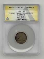 1857 Flying Eagle Cent AU-55 Details ANACS