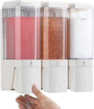 Shampoo and Conditioner Dispenser 3 Chamber No Drill Shampoo Dispenser for Showe
