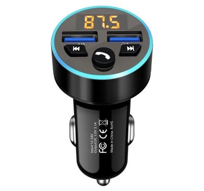 FM Transmitter Auto Bluetooth Kfz Radio Adapter mit Dual USB Ladegerät für Handy