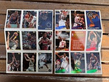 Uncut Sheet 1994-95 Fleer Topps Shaq Olajuwon Promo Sheet Perforated