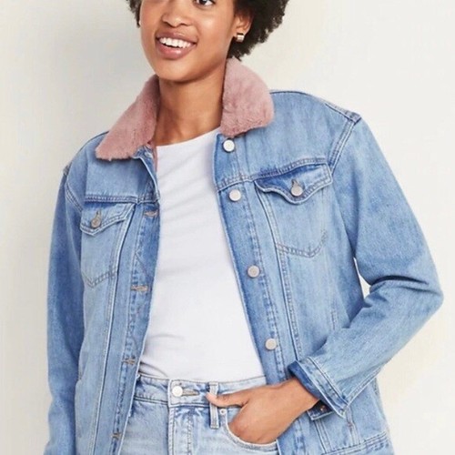 Old Navy Womens Detachable Pink Fur 