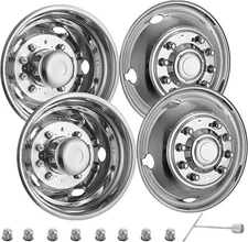 4PCS 19.5" 10 Lug Stainless Steel Wheel Simulators for 2005-2025 Ford F450/F550